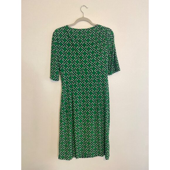 Lauren Ralph Lauren Green Geometric Print Stretch Midi-Dress Size 12 - Picture 2 of 5